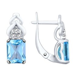 Серьги из серебра с топазами и фианитами (Арт.92021649)