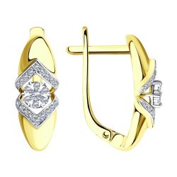 Серьги из комбинированного золота с бриллиантами (Арт.1020987-2)