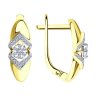 Серьги из комбинированного золота с бриллиантами (Арт.1020987-2)