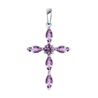 Подвеска из серебра с аметистами (Арт.92030509)