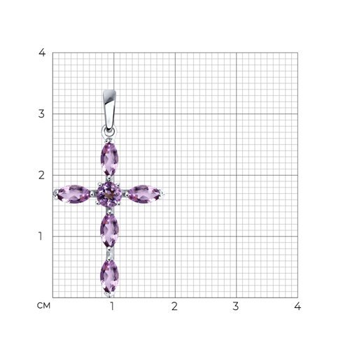 Подвеска из серебра с аметистами (Арт.92030509)