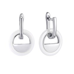 Серьги из серебра с керамикой (Арт.tc-e01563-w-w-x-x-x)