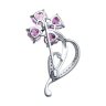 Брошь из серебра с аметистами и фианитами (Арт.92040084)