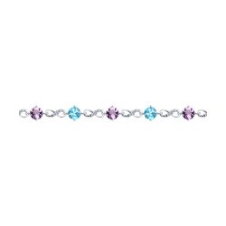 Браслет из серебра с миксом камней (Арт.92050154)