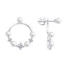 Серьги из серебра с синтетическим жемчугом и фианитами (Арт.94026990)