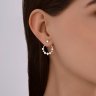 Серьги из серебра с синтетическим жемчугом и фианитами (Арт.94026990)