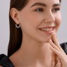 Серьги из серебра с синтетическим жемчугом и фианитами (Арт.94026990)