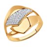 Кольцо из золочёного серебра с фианитами (Арт.93-110-00681-1)