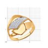 Кольцо из золочёного серебра с фианитами (Арт.93-110-00681-1)