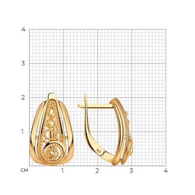 Серьги из золочёного серебра «Вихрь сияния» Соколов (арт.00667)