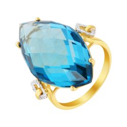 Кольцо из золота с бриллиантом и топазом (Арт.r26502_lt_yg)