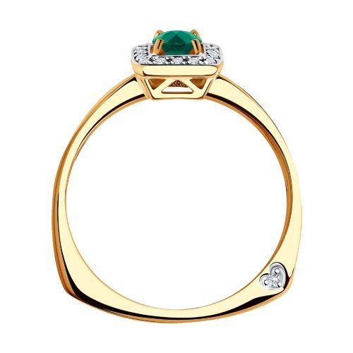 Кольцо из золота с бриллиантами и изумрудом (Арт.3010553)