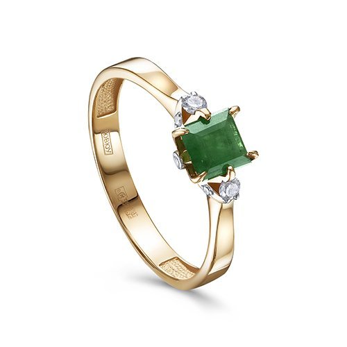Кольцо золото с бриллиантами и изумрудом «Изумрудный Луч» Kabarovsky (арт.11-02005-1200)