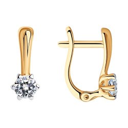 Серьги из золочёного серебра с фианитами (Арт.93022376)