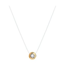 Колье из золочёного серебра с фианитом (Арт.93070056)