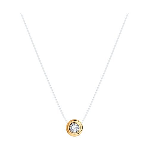 Колье из золочёного серебра с фианитом (Арт.93070056)