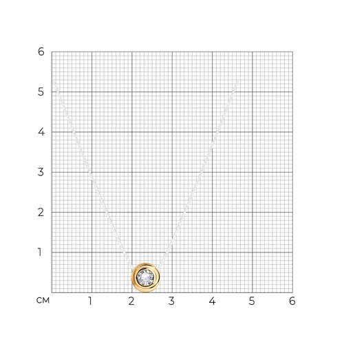 Колье из золочёного серебра с фианитом (Арт.93070056)