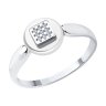 Кольцо из серебра с керамической вставкой и фианитами (Арт.94-110-01265-2)