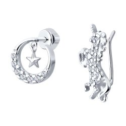 Серьги из серебра с фианитами (Арт.94026199)
