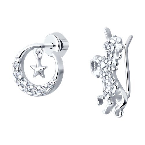 Серьги из серебра с фианитами (Арт.94026199)