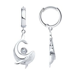 Серьги из серебра с фианитами (Арт.94026629)