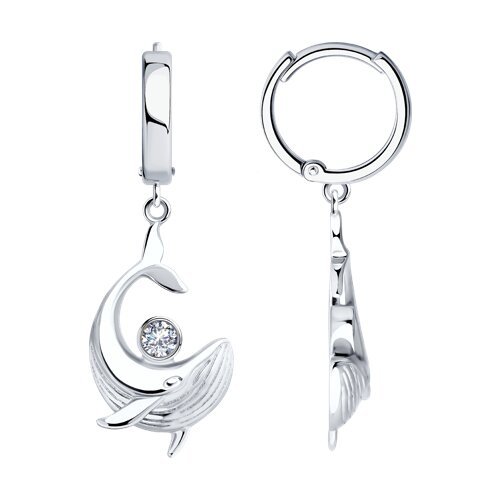 Серьги из серебра с фианитами (Арт.94026629)