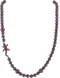 Ожерелье из серебра с жемчугом и кристаллом swarovski (Арт.40l-byk3-bk3-19)