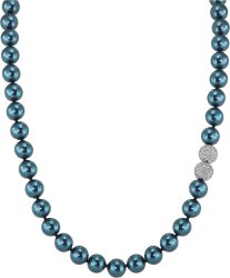 Ожерелье из серебра с жемчугом и кристаллом swarovski (Арт.5l-sk-24)