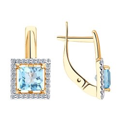 Серьги золотые пробы 585 с топазом (Арт.51-320-00294-1)
