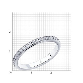 Кольцо из серебра с фианитами «Линия сияния» Соколов (арт.94010699)