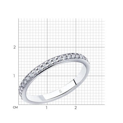 Кольцо из серебра с фианитами «Линия сияния» Соколов (арт.94010699)