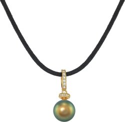 Кулон из серебра с жемчугом и кристаллом swarovski (Арт.abp-2-10-26-g)