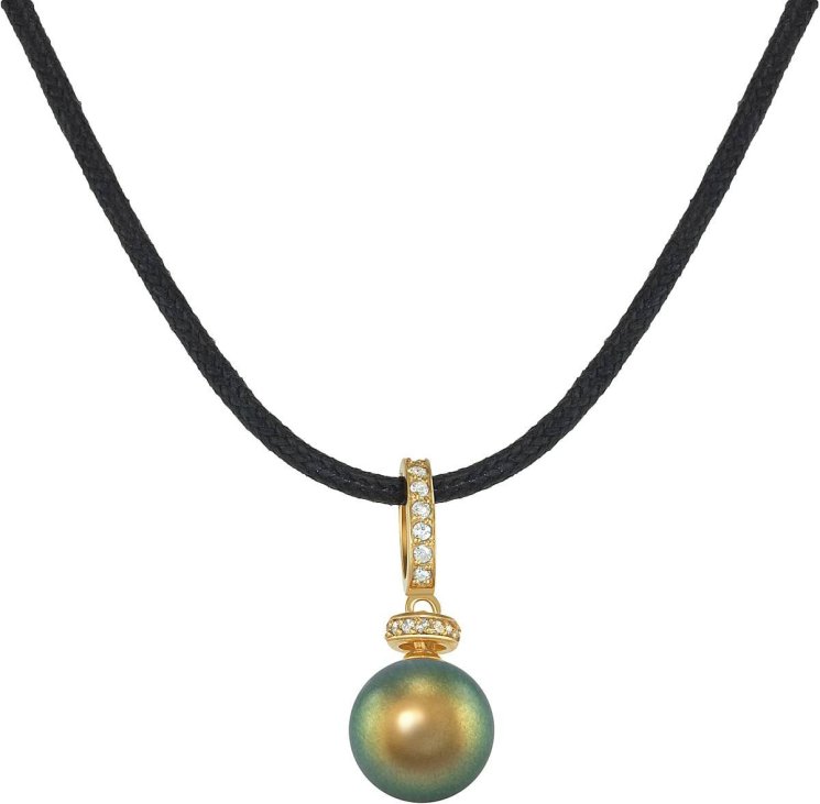 Кулон из серебра с жемчугом и кристаллом swarovski (Арт.abp-2-10-26-g)