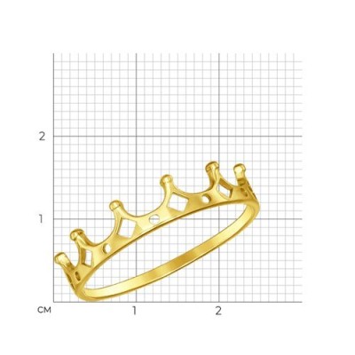 Кольцо из золота без вставки «Корона власти» Соколов (арт.017172-2)