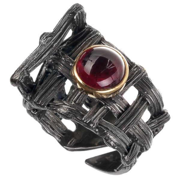 Серебряное кольцо BEAVERS с рубеллитом 1341ru_ox