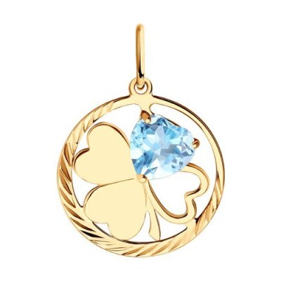 Подвеска золотая пробы 585 с топазом (Арт.51-330-01354-1)