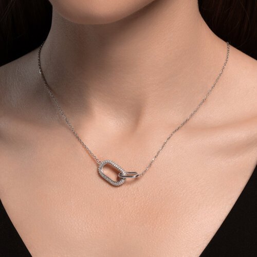 Колье из серебра с фианитами (Арт.94071016)