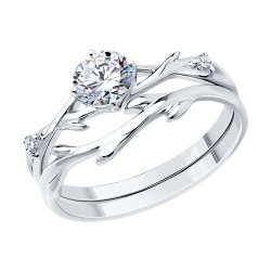 Кольцо из серебра с фианитами (Арт.94013727)