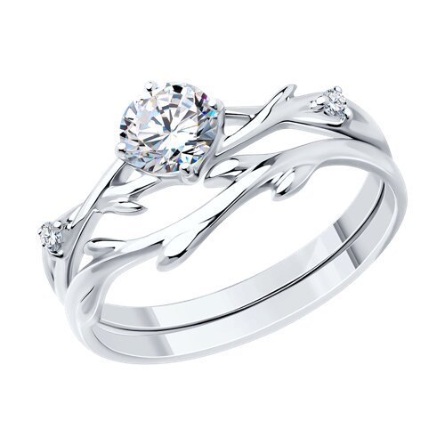 Кольцо из серебра с фианитами (Арт.94013727)