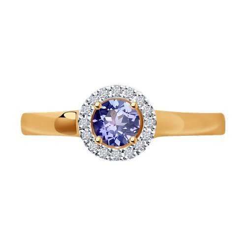 Кольцо из золота с бриллиантами и танзанитом «Северное Сияние» Соколов (арт.6014097)