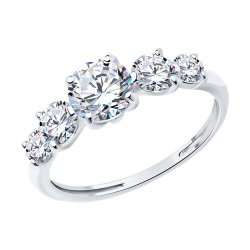Кольцо из серебра с фианитами (Арт.94013825)
