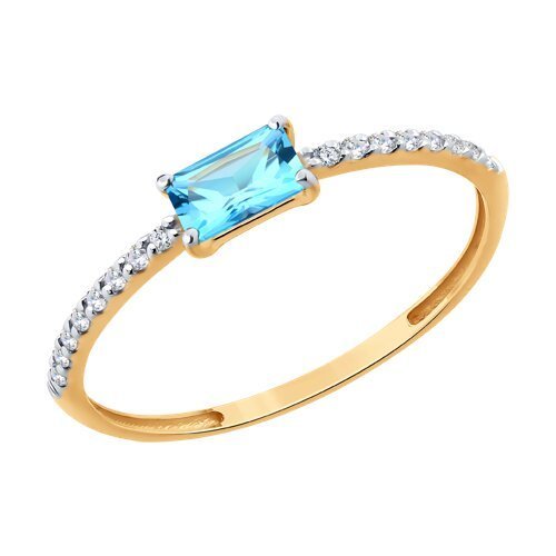 Кольцо золотое пробы 585 с топазом (Арт.717243)