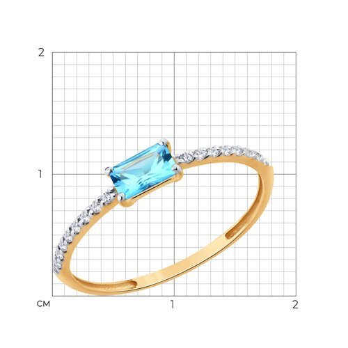 Кольцо золотое пробы 585 с топазом (Арт.717243)