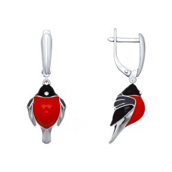 Серьги из серебра с эмалью (Арт.94021699)
