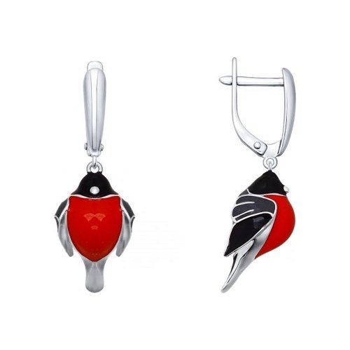 Серьги из серебра с эмалью (Арт.94021699)