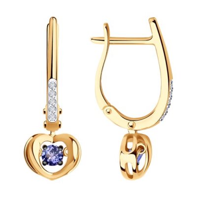 Серьги из золота с бриллиантами и танзанитами (Арт.6024290)