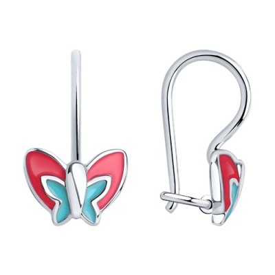 Серьги из серебра с эмалью (Арт.94022640)