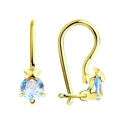 Серьги золотые пробы 585 с топазом (Арт.53-320-00965-2)