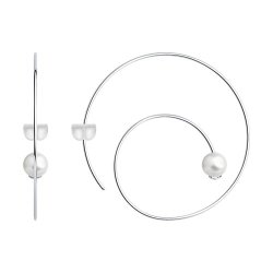 Серьги из серебра с синтетическим жемчугом (Арт.94024838)