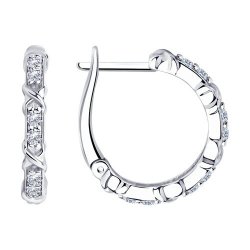 Серьги из серебра с фианитами (Арт.94025093)